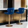 Leovsnove Barstools Set of 2 Modern Swivel Pub Height Barstool, High Dining Chair with Velvet Seat, Backrest, Armless Hydraulic Counter Stool - 3 of 4