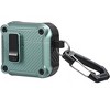 Vena Carbon Fiber Pattern Case for Apple AirPods 4 Case, Auto Open Lock Compatible with AirPods Gen 4 4th Generation, Supports Wireless Charging Green - 3 of 4
