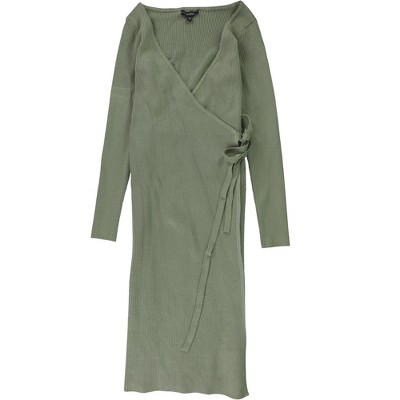 GUESS Womens Everly Wrap Sweater Dress