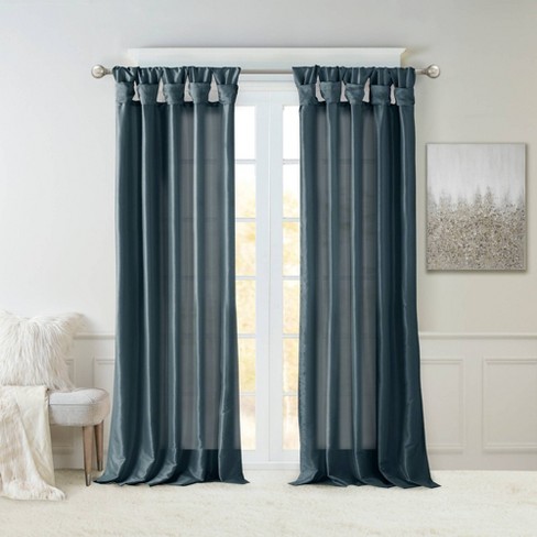 108 X50 Lillian Twisted Tab Lined Light Filtering Curtain Teal Target