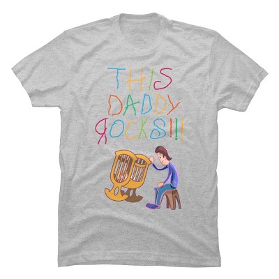 Men's Design By Humans Cute This Daddy Rocks The Baby By walrusindsutries T-Shirt