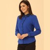 Allegra K Women's Vintage Button Down Contrast Peter Pan Collar Office Work Blouse - 3 of 4