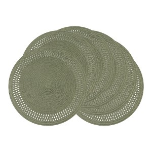 REGALWOVEN Farmhouse Round Placemats Set of 6 Woven Placemats for Dining Table Decor - 1 of 4