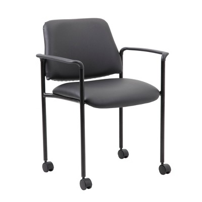 Stacking Chair with Casters Black - Boss Office Products