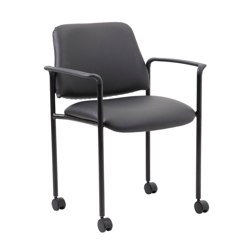 Stacking Chair with Casters Black - Boss Office Products, 1 of 8
