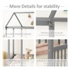 NicBex Full Size Wood Montessori Bed with House Roof Frame,Floor Bed with Safety Fences,Modern Toddler Bed for Bedroom - 4 of 4