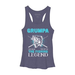 Women's Design By Humans Grumpa Man Myth Fishing Legend By HoangCathrine Racerback Tank Top - 1 of 2