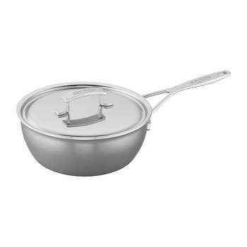 Cook N Home 02625 4 Cup Stainless Steel Egg Poacher Pan with Lid, 8 Inches