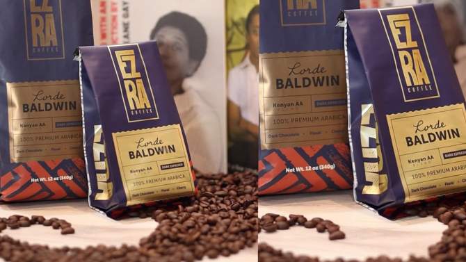 Ezra Coffee Lorde Baldwin- Whole Beans Dark Roast Coffee - 12oz, 2 of 6, play video