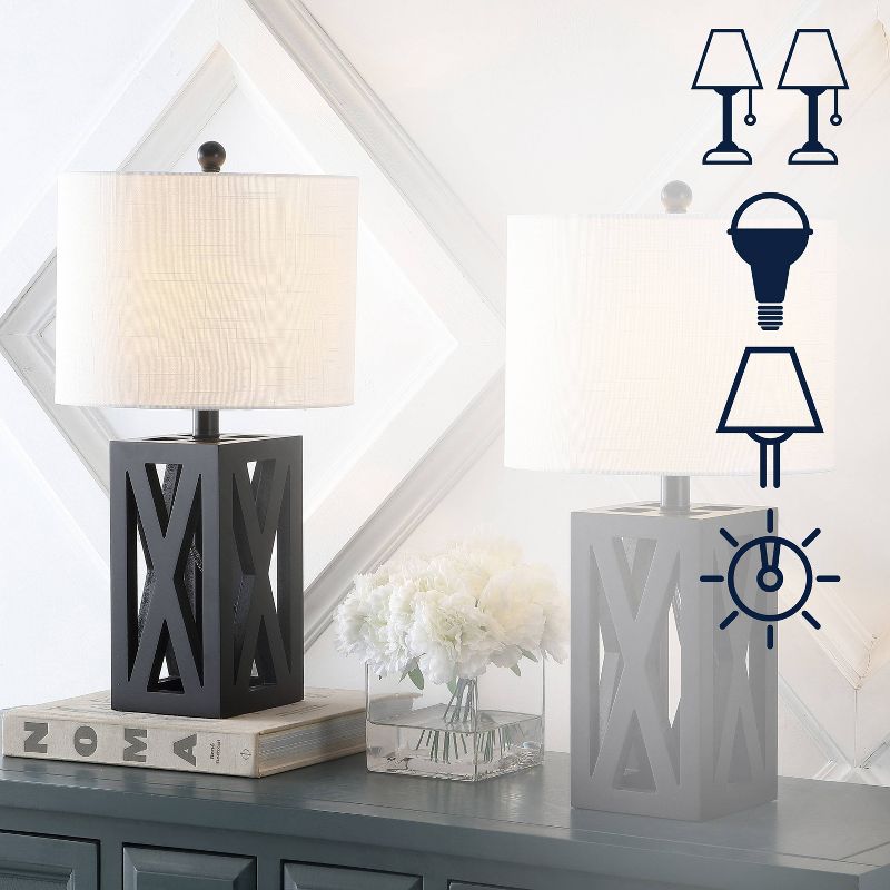 21.5" Stewart Farmhouse Wood Table Lamps (Includes LED Light Bulb) - JONATHAN Y, 3 of 10
