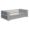 PAGED Twin Size Daybed Modern Wooden Bed Frame with Shelves and 2 Drawers for Bedroom and Living Room - 4 of 4
