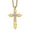 Chisel Stainless Steel Yellow IP-plated Diamond Cut Cross Pendant on a 24" Curb Chain Necklace - 2 of 2