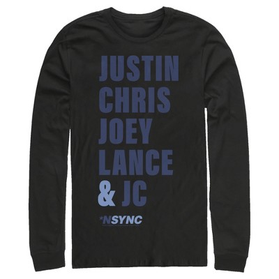 Men's NSYNC Band Name Stack Long Sleeve Shirt