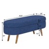 QingMoon Oval Hidden Storage Bench, Upholstered Boucle Fabric Ottoman, End of Bed Bench with Wood Legs for Living Room, Entryway and Bedroom - 4 of 4