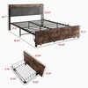 Queen Size Bed Frame: Storage Headboard, Charging Station, 2 Drawers, Stable, Quiet, No Box Spring, Simple Setup, Brown/Gray - 4 of 4