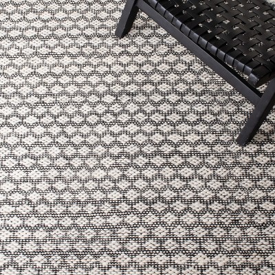 Black and White Handmade Wool Kilim Runner Rug