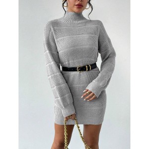 Women's Turtleneck Bodycon Sweater Dress - Knit Slim Fit Mini Dress for Fall & Winter (S-XL) - 1 of 2