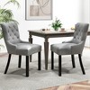 Tangkula Upholstered Dining Chairs Set of 4 w/ Rubber Wood Legs Padded Seat Nailhead Trim - 4 of 4