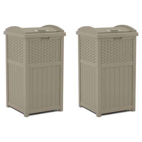 Quick Look at the Suncast 33 Gallon Outdoor Trash Can, Resin Outdoor Trash  Hideaway with Lid 
