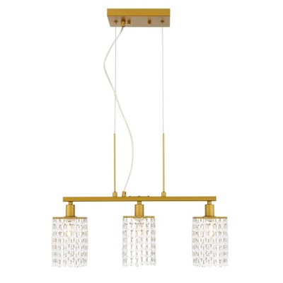 Elegant Lighting Taylor 3 light Brass Pendant