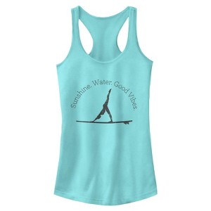 Juniors Womens CHIN UP Sunshine Water Vibes Racerback Tank Top - 1 of 3