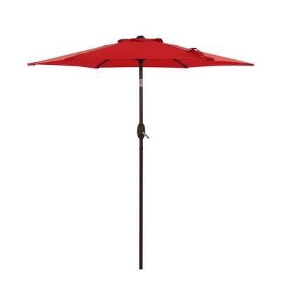 7.5' x 7.5' Outdoor Patio Umbrella with Button Tilt and Crank - Wellfor