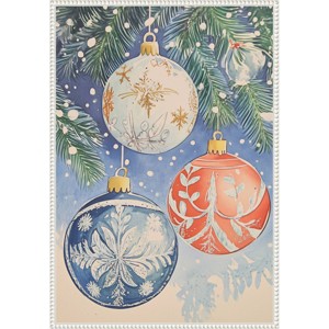 Amanti Art 23"x33" Christmas Ornaments II by Melloi Framed Canvas Wall Art - 1 of 4