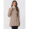 INSPIRE CHIC Women's Christmas Peter Pan Collar Double Breasted Long Trench Winter Pea Coat - image 2 of 4