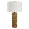 Uttermost Echo Table Lamp – Textured Metallic Gold Base with Black Accents and Linen Shade, 28” High, 3-Way Light Control - 2 of 4