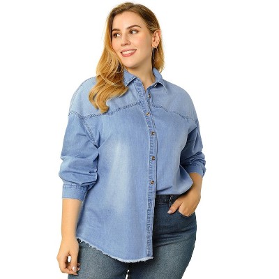 ladies denim shirt size 24