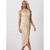 Allegra K Women's Sleeveless Summer Halter Neck Flowy Swing A-Line Party Dress - 3 of 4