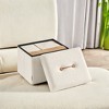 SONGMICS HOME Small Folding Storage Ottoman, Foot Rest Stool, 12.2 x 16.1 x 12.2 Inches, Ottoman with Storage - 3 of 4