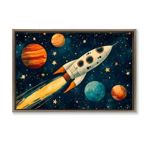 Stupell Industries Soaring Through Space Floating Frame Canvas Art - 1 of 4