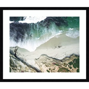 25" x 21" La Jolla Curves by Rachel Dowd Wood Framed Wall Art Print - Amanti Art: Modern Acrylic Seascape, Wire Mounted - 1 of 4