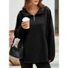 Women's Oversized Hoodies Casual Long Sleeve Half Zipper Pocket Sweatshirt Pullover Tops - 3 of 4