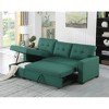 Dolonm Upholstered Pull-Out Sectional Sofa with Storage Chaise, Converts to Twin Sleeper, Removable Back Cushions - 3 of 4