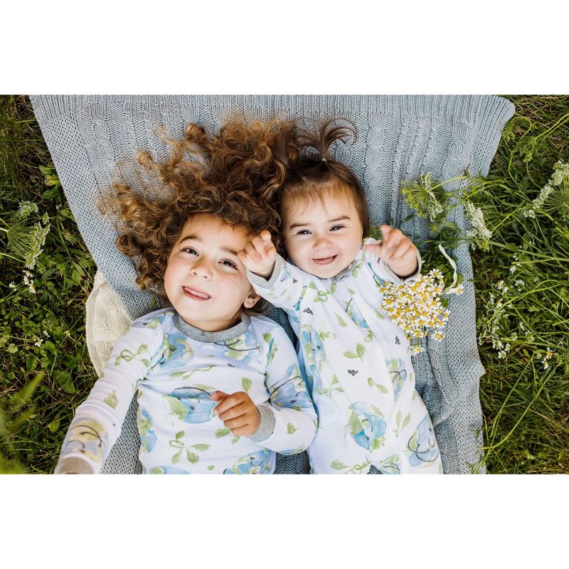 Burt's Bees Baby® Kids' Earth Day 2pc Organic Cotton Snug Fit Pajama Set - Light Green/White, 5 of 6