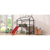 NicBex Fun Twin Size Loft Bed with Slide,Metal Loft Bed with Two-sided writable Wooden Board for Kids - 3 of 4