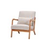 FONTOI Mid-Century Modern Arm Chair with Pillow, Upholstered Reading Chair for Living Room, Bedroom, Beige, 24.8"*30.31"*28.74" - 4 of 4