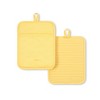 KITCHENAID Ribbed Soft Silicone Pot Holder 2-Pack Set, 2025 Color of the Year, Butter Yellow, 7"x9" - 2 of 4