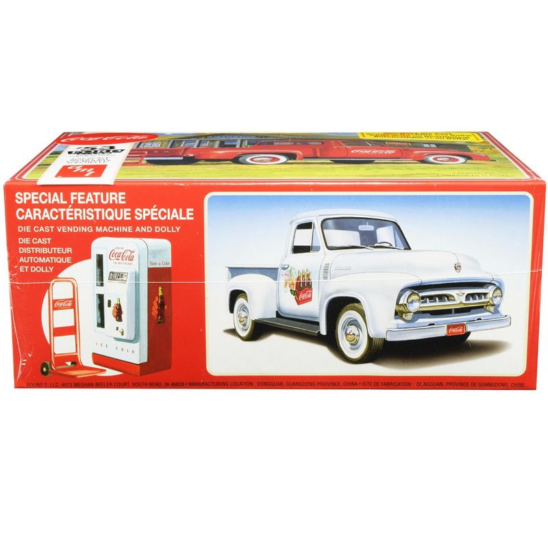 Skill 3 Model Kit 1953 Ford F-100 Pickup Truck "Coca-Cola" with Vending Machine and Dolly 1/25 Scale Model by AMT, 3 of 5