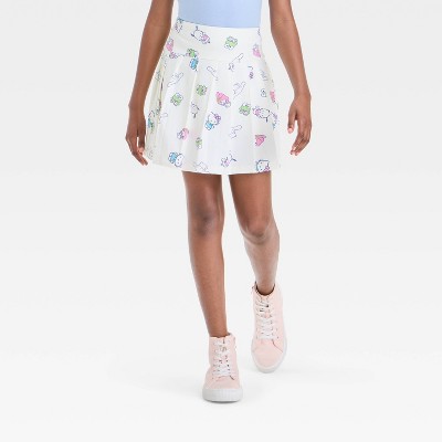 Girls' Hello Kitty & Friends Pleated Woven Skort - Off-White