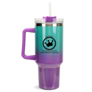 100 North The Princess Is In Another Castle Toad Video Game Wrap-Around 40 Oz. Stainless Steel Water Bottle Coffee Mug, Spill & Leak Resistant, Travel - 1 of 4