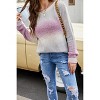 Womens Fall Sweater Waffle Knit Trendy Gradient Sweater with Round Neck Long Sleeve Casual Fit Below Hip Cozy Long Sweater Netted Stitch Knitwear - 3 of 4