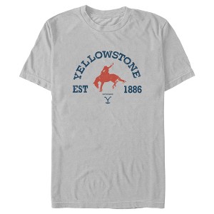Men's Yellowstone Distressed Rider Silhouette Est. 1886 T-Shirt - 1 of 4