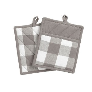 Elrene Farmhouse Living Buffalo Check Pot Holder Pair - 8" x 9" - Elrene Home Fashions - 1 of 3