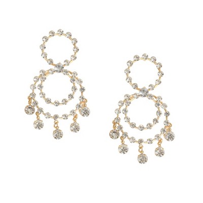 SOHI Women's Crystal Silver Party Drop Earrings
