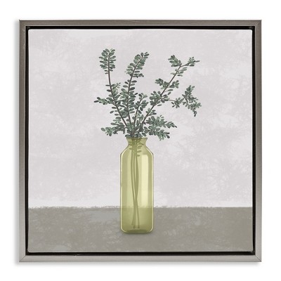 Stupell Industries Plant in Vase Neutral Grey Design, 18" x 18"