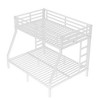 CAVINAS Twin Over Full White Bunk Bed with Fence & Ladder,Modern Metal Bed Frame for Adults,Teens - 3 of 4