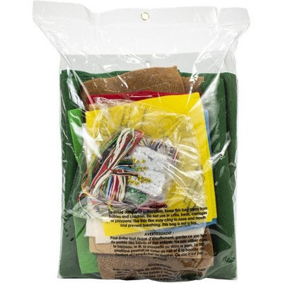 Lodge Santa Green Felt Christmas Tree Skirt Kit